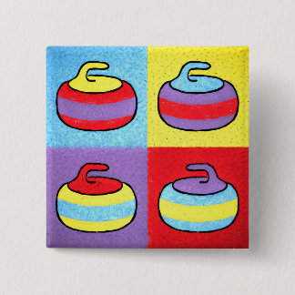 Badge Carré 5 Cm Pop Art Rocks Curling Design