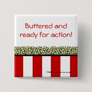 Badge Carré 5 Cm Popcorn