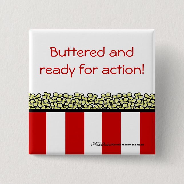 Badge Carré 5 Cm Popcorn (Devant)