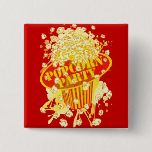 BADGE CARRÉ 5 CM POPCORN_PARTY