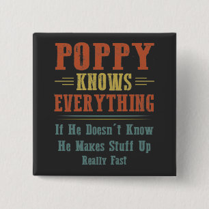 Badge Carré 5 Cm Poppy sait tout
