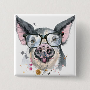 Badge Carré 5 Cm Porc à la mode