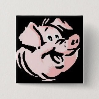 Badge Carré 5 Cm Porc heureux
