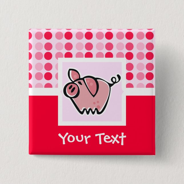 Badge Carré 5 Cm Porc mignon (Devant)