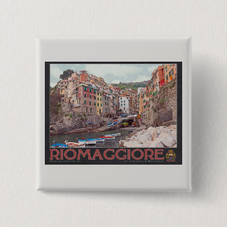 Badge Carré 5 Cm Port de Riomaggiore (noir)