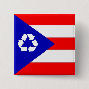Badge Carré 5 Cm Porto Rico réutilisent le drapeau