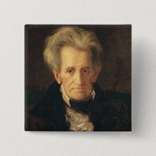 Badge Carré 5 Cm Portrait d'Andrew Jackson