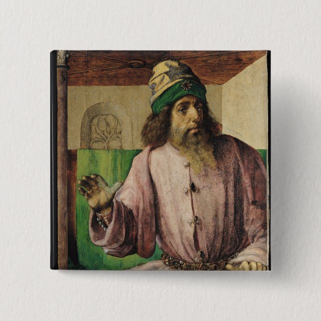 Badge Carré 5 Cm Portrait d'Aristote, c.1475 (Devant)