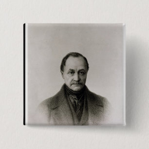 Badge Carré 5 Cm Portrait d'Auguste Comte, philosophe français