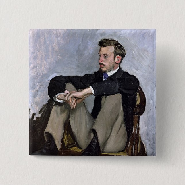 Badge Carré 5 Cm Portrait d'Auguste Renoir, 1867 (Devant)
