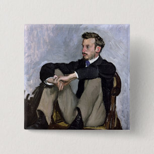 Badge Carré 5 Cm Portrait d'Auguste Renoir, 1867