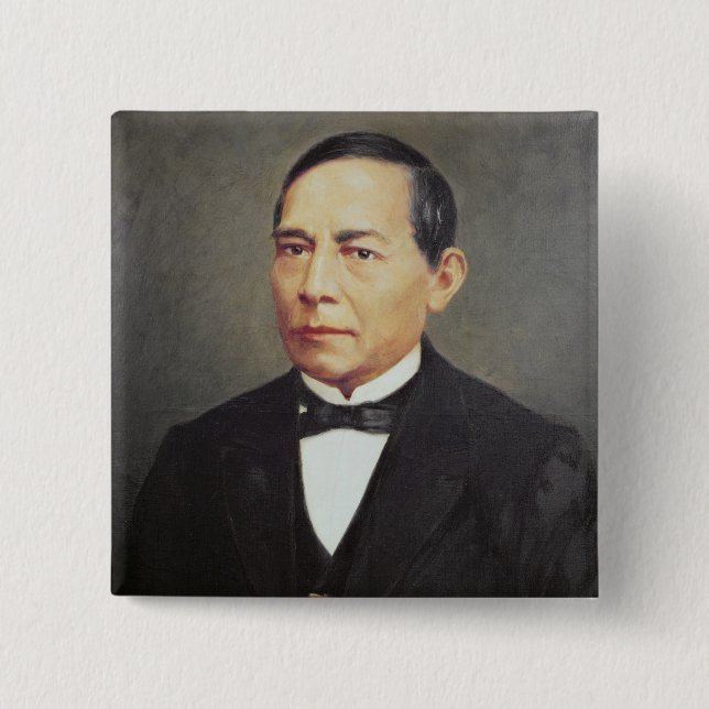 Badge Carré 5 Cm Portrait de Benito Juarez, 1948 (Devant)