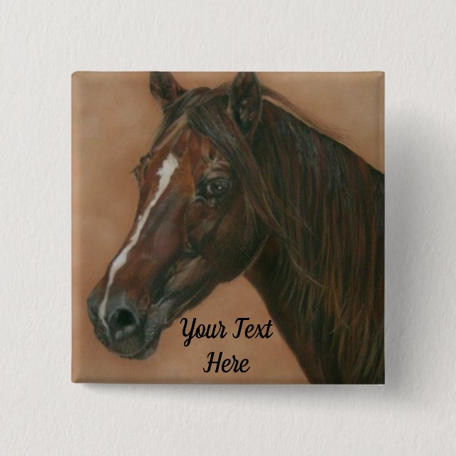 Badge Carré 5 Cm portrait de Chestnut marhorst (Devant)