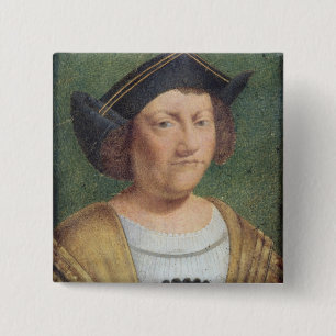 Badge Carré 5 Cm Portrait de Christophe Colomb