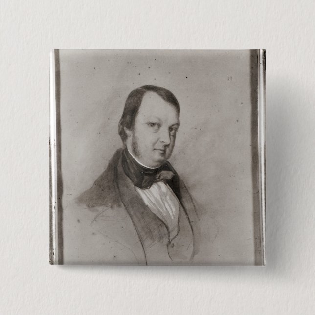 Badge Carré 5 Cm Portrait de Frederic Chopin (Devant)