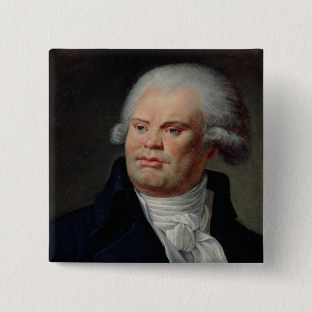 Badge Carré 5 Cm Portrait de Georges Danton (Devant)