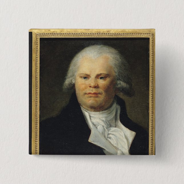 Badge Carré 5 Cm Portrait de Georges Danton (Devant)