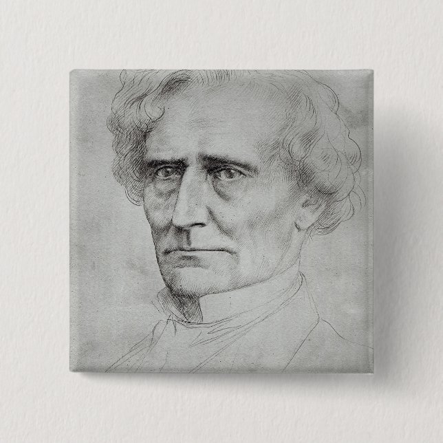 Badge Carré 5 Cm Portrait de Hector Berlioz (Devant)