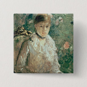 Badge Carré 5 Cm Portrait de jeune Madame