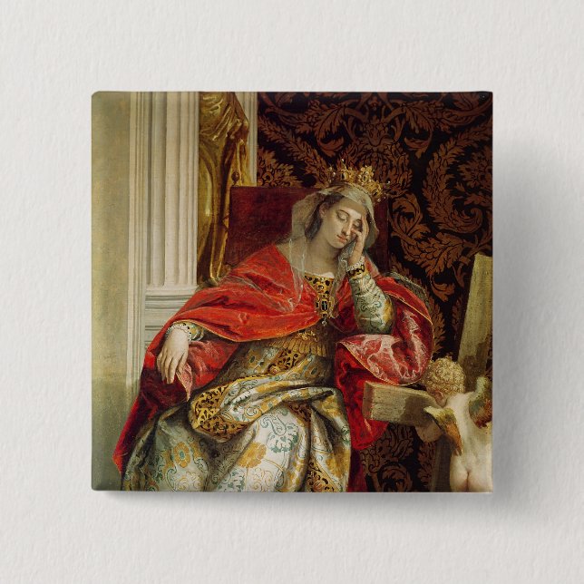 Badge Carré 5 Cm Portrait de la Sainte-Hélène (Devant)