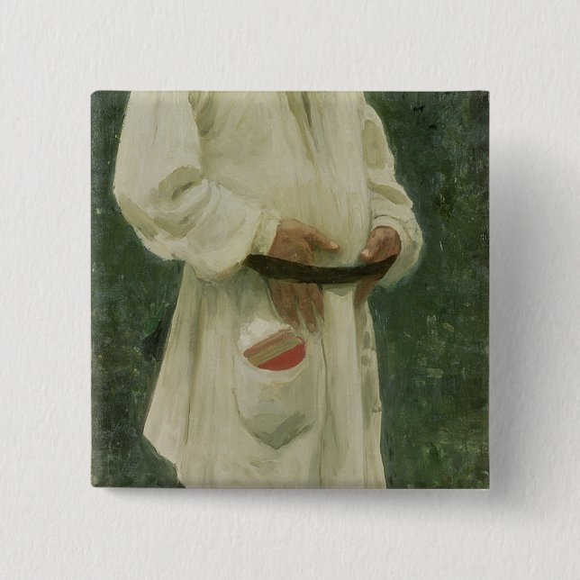 Badge Carré 5 Cm Portrait de Lev Tolstoy 1901 (Devant)