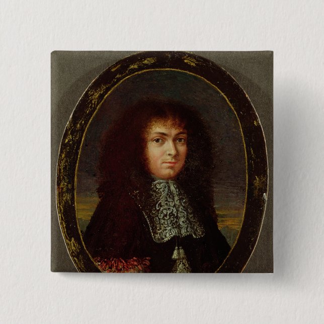 Badge Carré 5 Cm Portrait de Louis XIV (Devant)