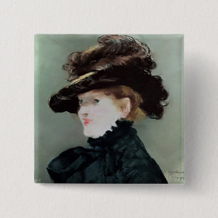 Badge Carré 5 Cm Portrait de Mery Laurent 1882