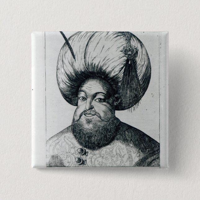 Badge Carré 5 Cm Portrait de Murad III (Devant)