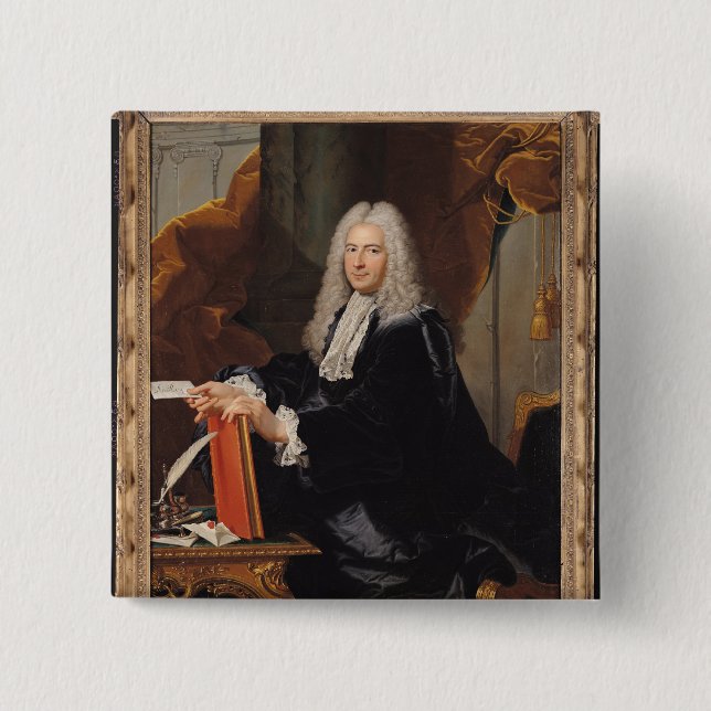 Badge Carré 5 Cm Portrait de Philibert Orry (Devant)