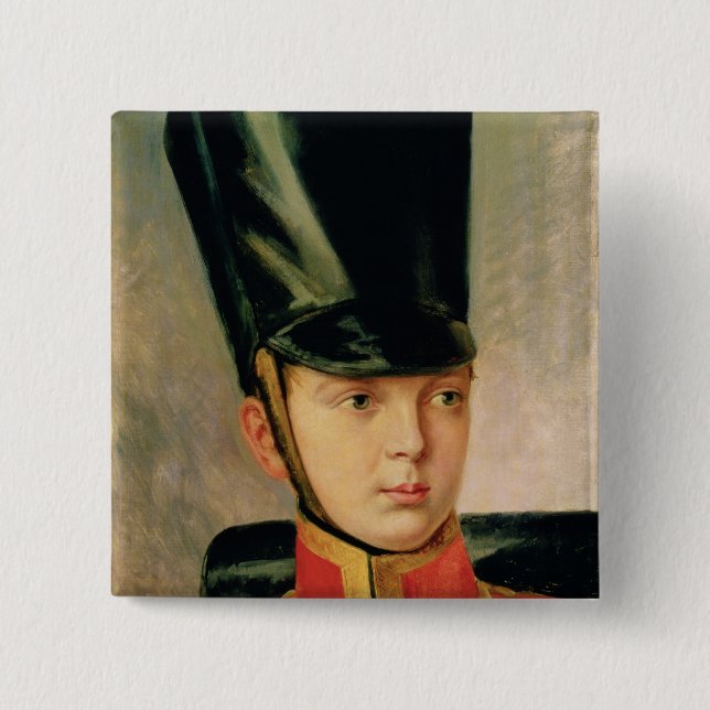 Badge Carré 5 Cm Portrait de Prince héritier Alexandre (Devant)