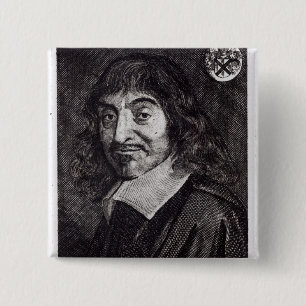 Badge Carré 5 Cm Portrait de Rene Descartes