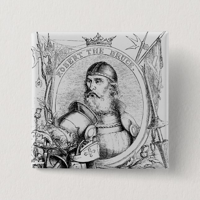 Badge Carré 5 Cm Portrait de Robert le Bruce (Devant)