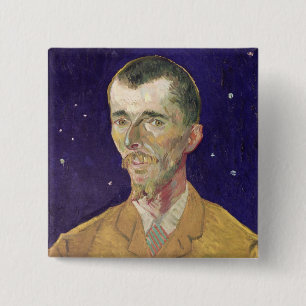 Badge Carré 5 Cm Portrait de Vincent van Gogh   d'Eugene Boch 1888