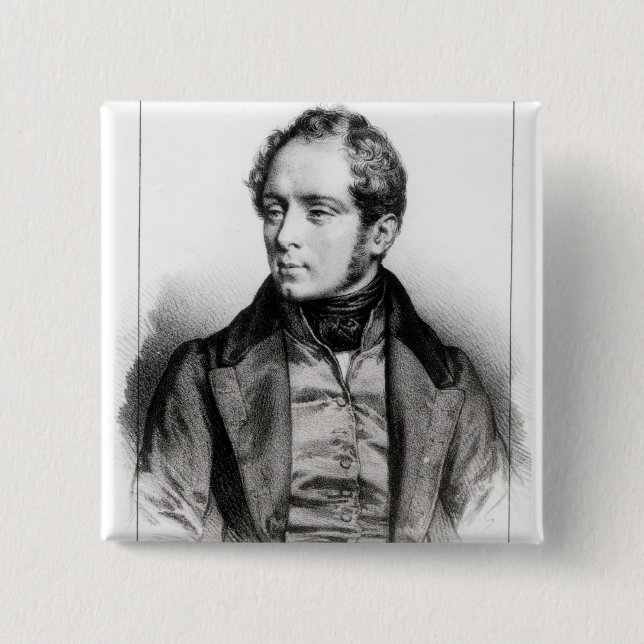 Badge Carré 5 Cm Portrait de Vincenzo Bellini (Devant)