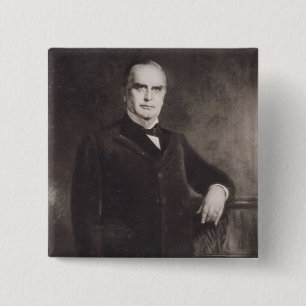Badge Carré 5 Cm Portrait de William McKinley (litho)