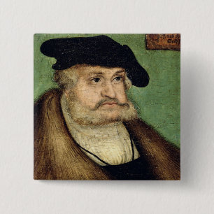 Badge Carré 5 Cm Portrait d'électeur de Friedrich III de la Saxe