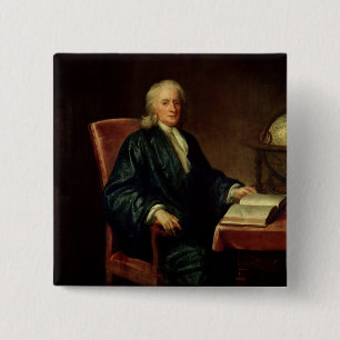 Badge Carré 5 Cm Portrait d'Isaac Newton, c.1726