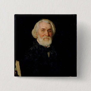 Badge Carré 5 Cm Portrait d'Ivan S. Turgenev, 1879