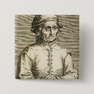 Badge Carré 5 Cm Portrait du plat 3 de Hieronymus Bosch