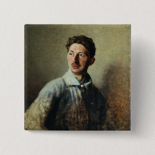 Badge Carré 5 Cm Portrait du poète Sergey Gorodetsky 1909
