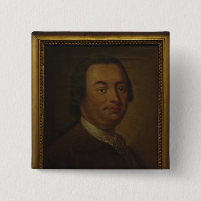 Badge Carré 5 Cm Portrait d'un homme, 1774 (Devant)