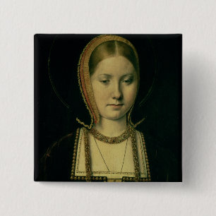 Badge Carré 5 Cm Portrait d'une femme, probablement Catherine