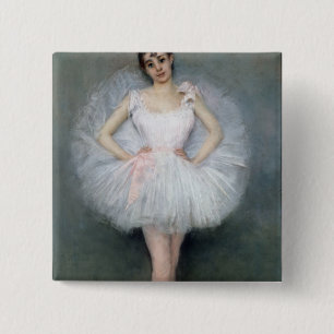 Badge Carré 5 Cm Portrait d'une jeune ballerine