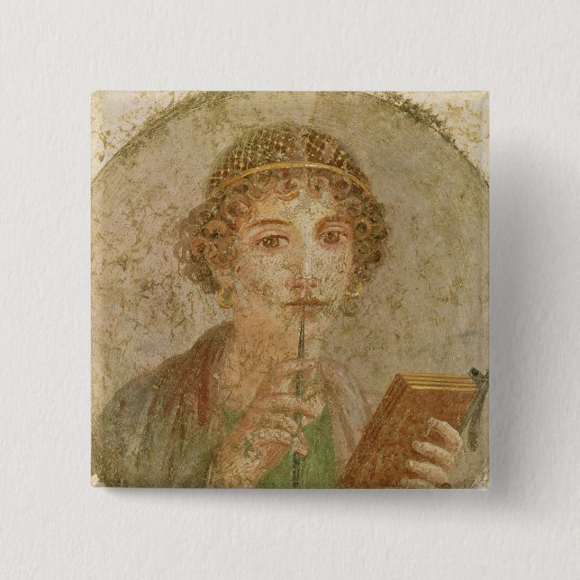 Badge Carré 5 Cm Portrait d'une jeune fille (Devant)