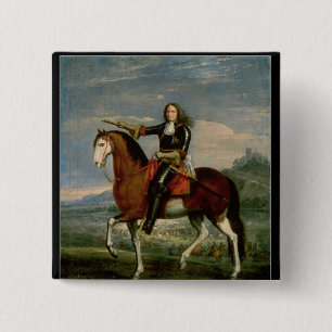 Badge Carré 5 Cm Portrait équestre