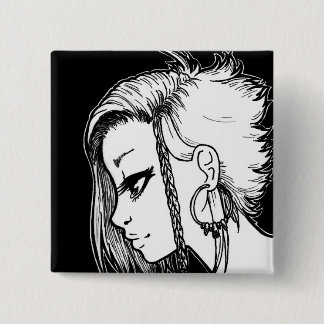 Badge Carré 5 Cm Portraits d'encre (Panya)