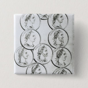 Badge Carré 5 Cm Portraits des empereurs romains