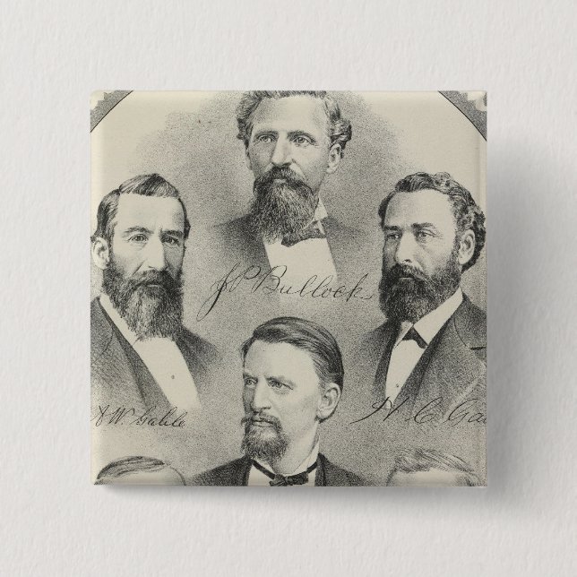 Badge Carré 5 Cm Portraits lithographiés du comté de Yolo (Devant)