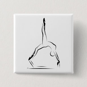 Badge Carré 5 Cm Pose de Pilates