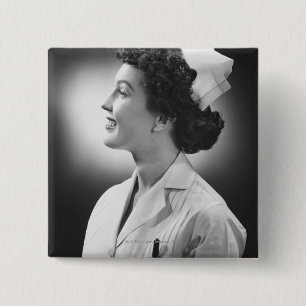 Badge Carré 5 Cm Pose d'infirmière